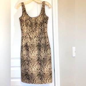 Michael Michael Kors tan and black snakeskin tank dress.
